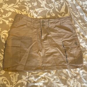 Brandy Melville Adjustable Tan Cargo Mini Skirt